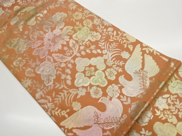 JAPANESE NAGOYA OBI / WOVEN FLOWER RHOMBUS